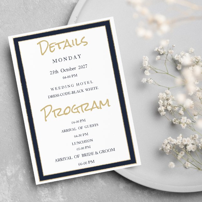 Minimalist white navy blue gold Details Program (Minimalist white navy blue gold Details Program )