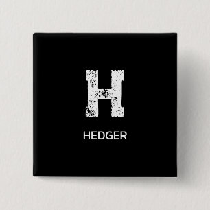 MINIMALIST WHITE ONE LETTER MONOGRAM NAME BLACK BUTTON