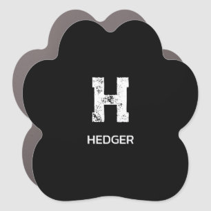 MINIMALIST WHITE ONE LETTER MONOGRAM NAME BLACK CAR MAGNET