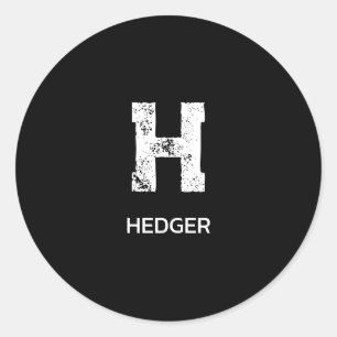 MINIMALIST WHITE ONE LETTER MONOGRAM NAME BLACK CLASSIC ROUND STICKER