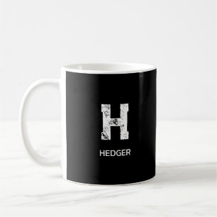 MINIMALIST WHITE ONE LETTER MONOGRAM NAME BLACK COFFEE MUG
