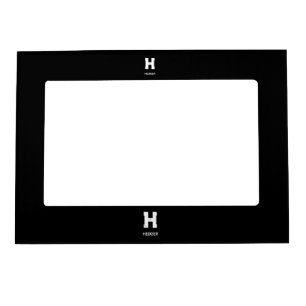 MINIMALIST WHITE ONE LETTER MONOGRAM NAME BLACK MAGNETIC FRAME