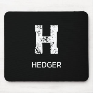 MINIMALIST WHITE ONE LETTER MONOGRAM NAME BLACK  MOUSE PAD
