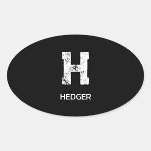 MINIMALIST WHITE ONE LETTER MONOGRAM NAME BLACK OVAL STICKER