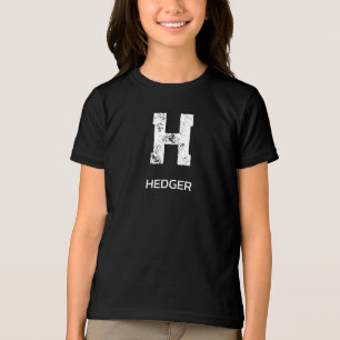 MINIMALIST WHITE ONE LETTER MONOGRAM NAME BLACK Tri-Blend SHIRT