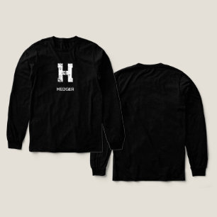 MINIMALIST WHITE ONE LETTER MONOGRAM NAME BLACK Tri-Blend SHIRT