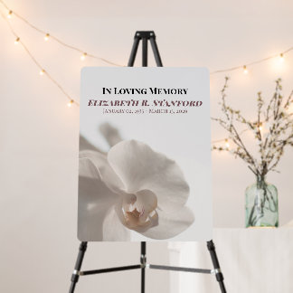 Minimalist White Orchid Memorial Foam Board