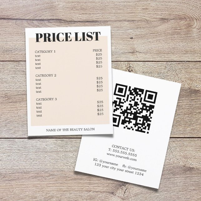 Minimalist White Pastel Bold QR Code Salon  Flyer (Creator Uploaded)