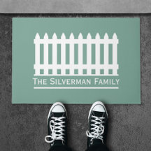 Minimalist White Picket Fence on Green Family