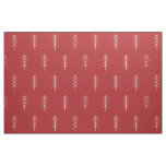 Minimalist White Pine Tree Pattern Red Fabric