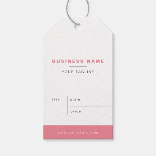Minimalist White Pink Business Price Hang Tags