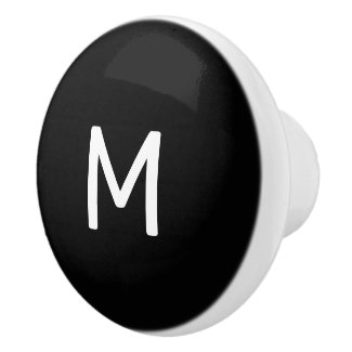 Minimalist White Print Monogram on Black