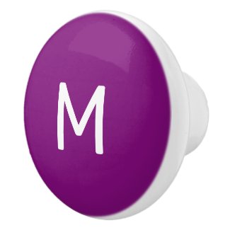 Minimalist White Print Monogram on Purple