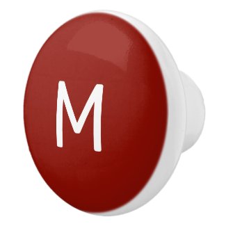 Minimalist White Print Monogram on Red