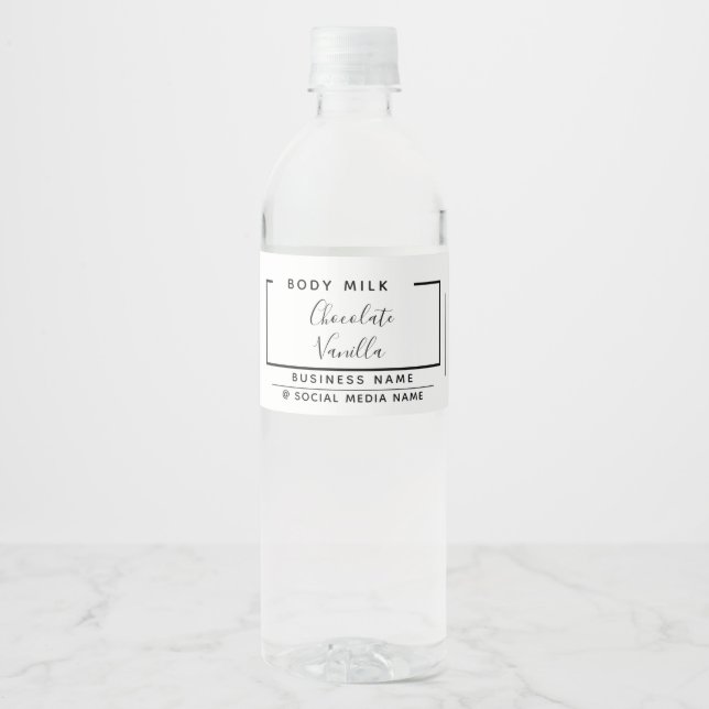 Minimalist white product label (Front)