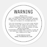 Wax Melt Warning Label Feminine Safety Sticker