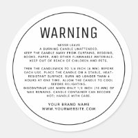 Minimalist white product warning label