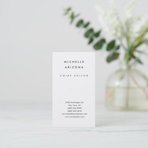 Minimalist White Professional Modern Business Card
