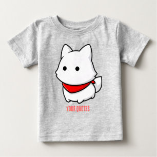Minimalist White Puppy with Red Bandana Baby T-Shirt