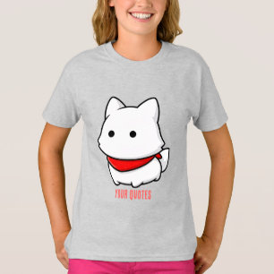 Minimalist White Puppy with Red Bandana T-Shirt