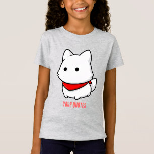 Minimalist White Puppy with Red Bandana T-Shirt
