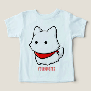 Minimalist White Puppy with Red Bandana Toddler T-shirt