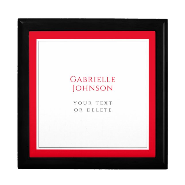 MInimalist white red elegant stylish timeless chic Gift Box (Front)