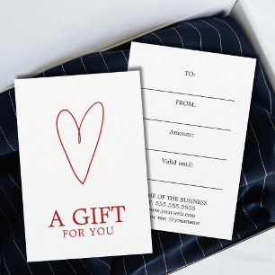 Minimalist White Red Heart Playful Warm