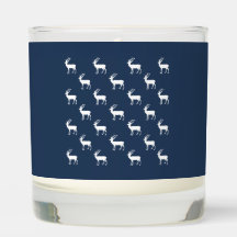Minimalist white reindeer pattern on blue