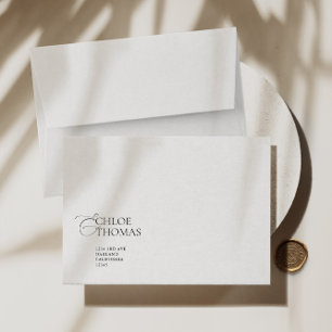 Minimalist White Return Address Wedding RSVP Envelope