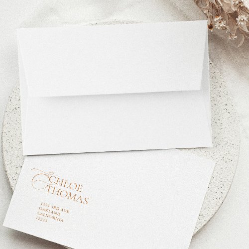 Minimalist White Return Address Wedding RSVP Envelope