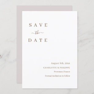 Minimalist White Save The Date Wedding Invitation