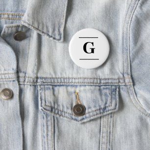 Minimalist white simple monogram button