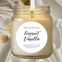 Minimalist white simple packaging candle label