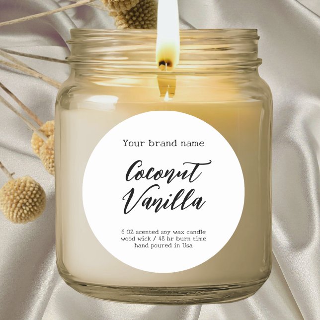 Minimalist white simple packaging candle label (Creator Uploaded)