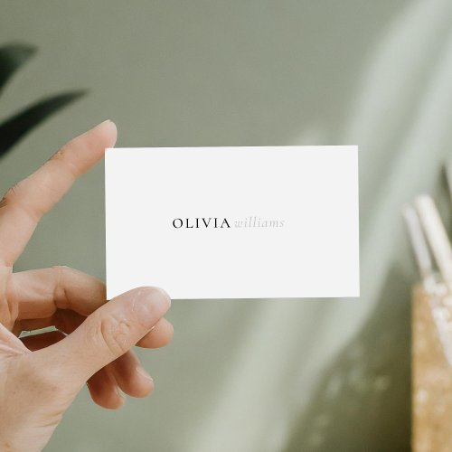 Minimalist White Simple Professional Business Card