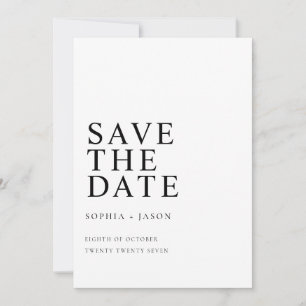 Minimalist White Simple Wedding Save the Date