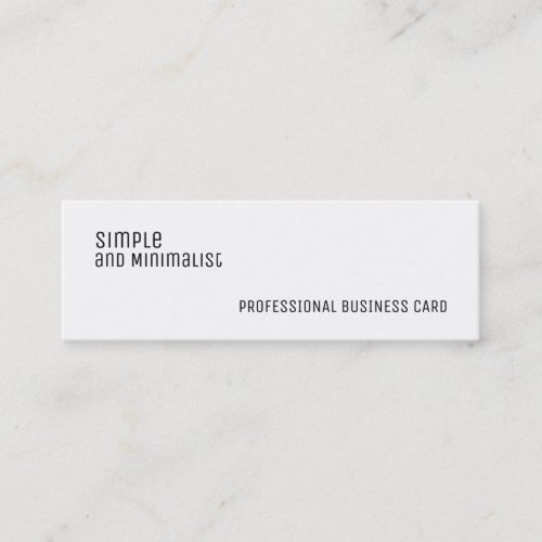 Minimalist white slim mini business card