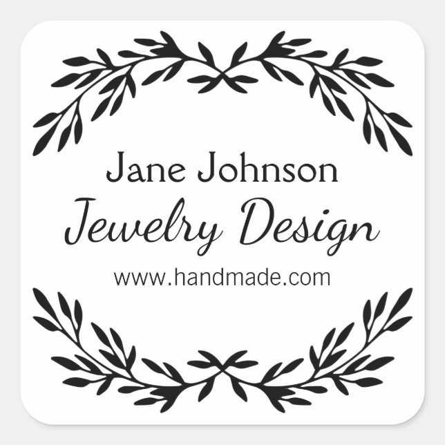 Minimalist White Small Business Packaging Labels (Front)