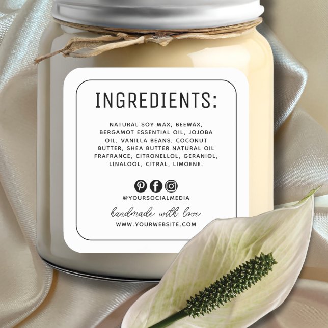 Minimalist white social media ingredients label (Creator Uploaded)