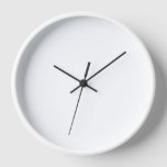 Minimalist White Solid Plain Simple Elegant Clock at Zazzle