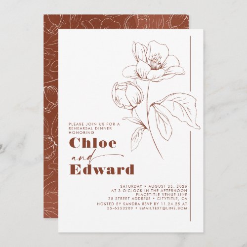 Minimalist White Terracotta Boho Rehearsal Dinner Invitation