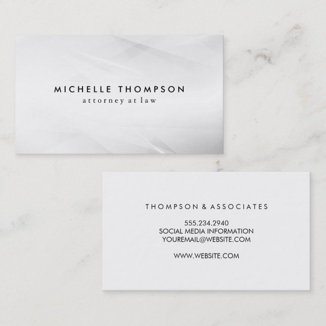 Minimalist White Texture, Grunge Texture Business  Business Card (Front/Back)