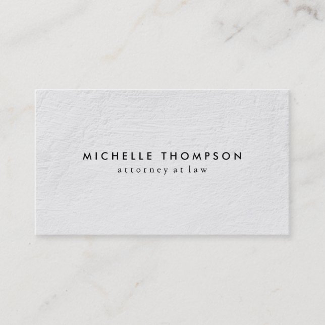 Minimalist White Texture, Grunge Texture Business Card (Front)