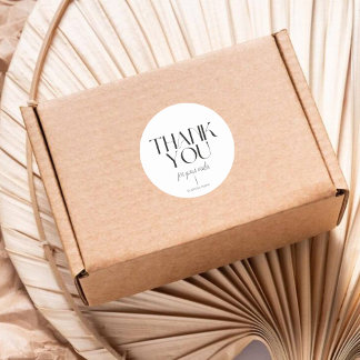 Minimalist White Thank You Round Sticker