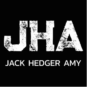 MINIMALIST WHITE THREE LETTER MONOGRAM NAME BLACK  CUTOUT