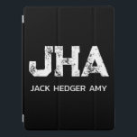 MINIMALIST WHITE THREE LETTER MONOGRAM NAME BLACK  iPad PRO COVER<br><div class="desc">THIS IS A SIMPLE,  THREE LETTER MONOGRAM DESIGN,  SUITABLE FOR EVERYONE.YOU CAN CHANGE,  RESIZE OR ADD TEXT AND COLOURS THE WAY YOU LIKE.THANK YOU.</div>