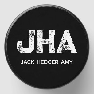 MINIMALIST WHITE THREE LETTER MONOGRAM NAME BLACK MINI CANDLE FAVORS