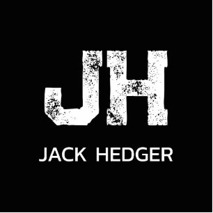 MINIMALIST WHITE TWO LETTER MONOGRAM NAME BLACK CUTOUT