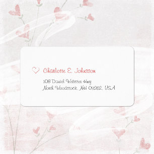Minimalist White Valentine's Day Cute Red Heart Label